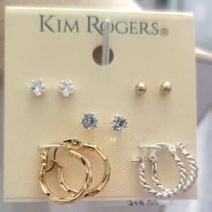 Kim Rogers Gold Silver Tone Earring Set